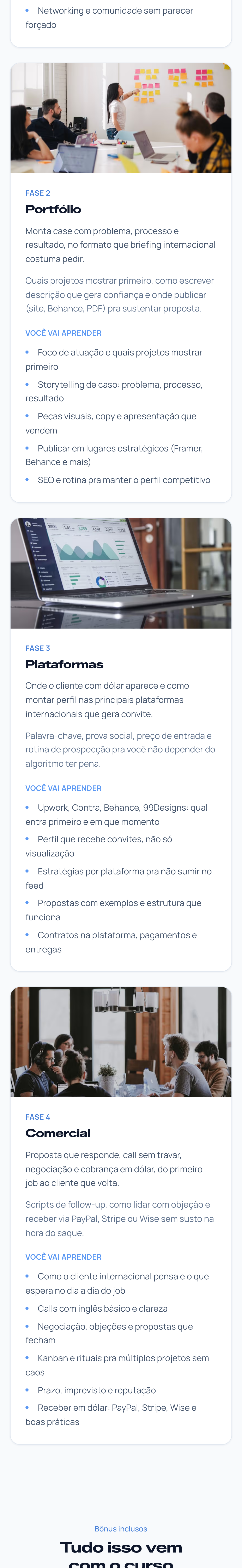 Freelux — homepage mobile (trecho 4)