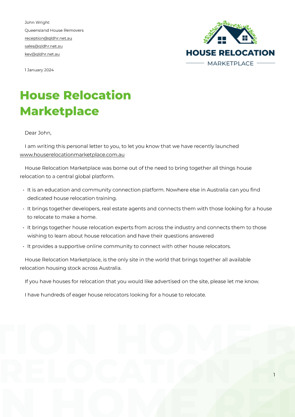 House Relocation Marketplace