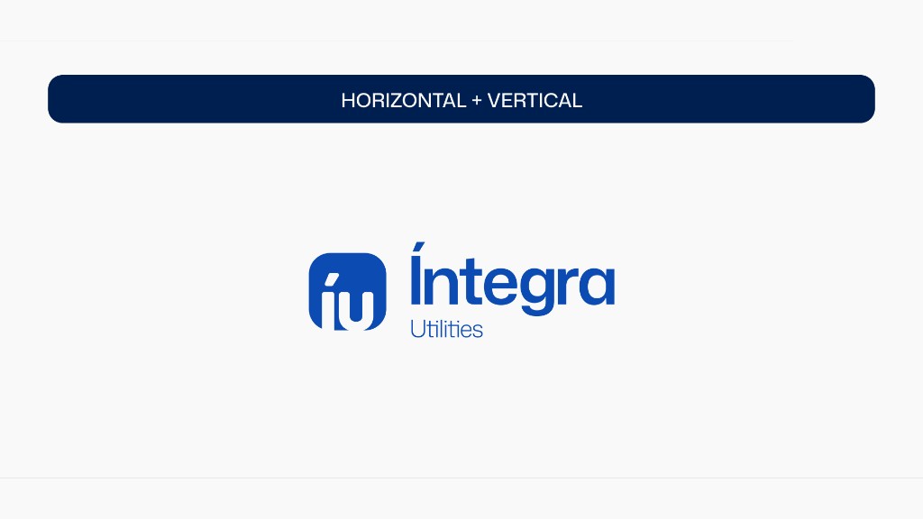 Logo Íntegra Utilities, ícono al lado del nombre apilado