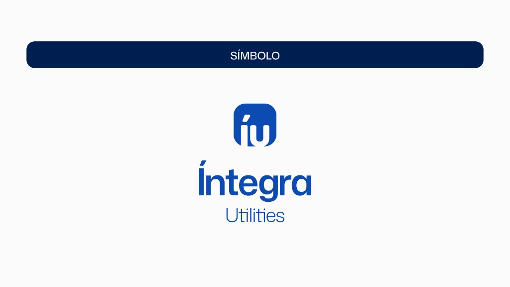 Logo vertical Íntegra Utilities, ícono iu sobre el nombre