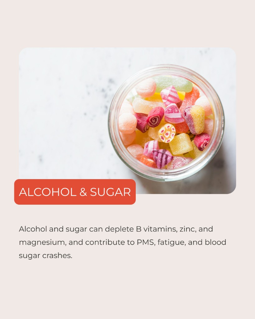 Marea Wellness, Alcohol and sugar