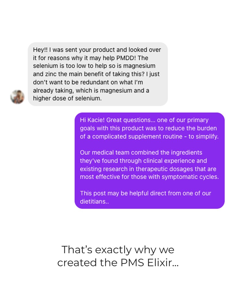 Marea Wellness, PMDD supplement routine DM Q&A