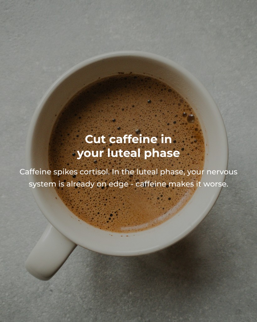 Marea Wellness, Cut caffeine in your luteal phase