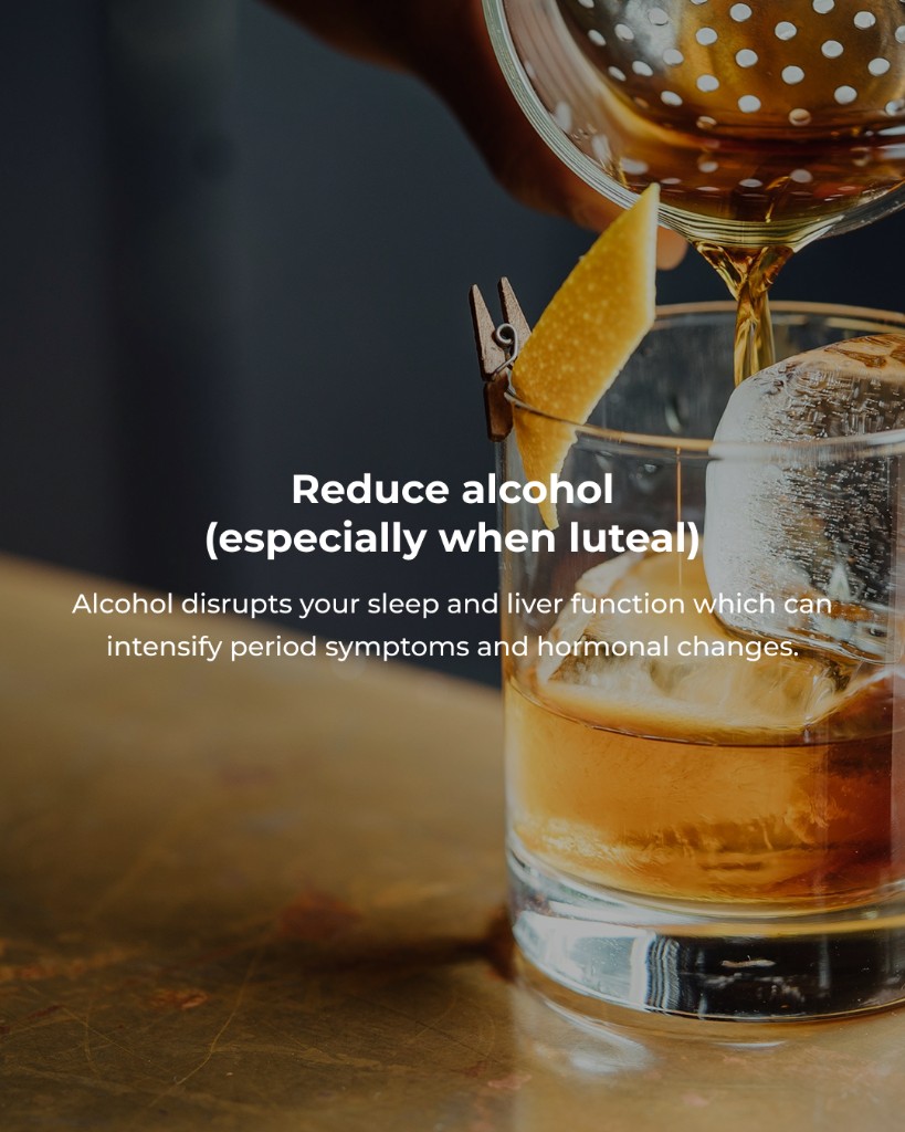 Marea Wellness, Reduce alcohol in luteal phase