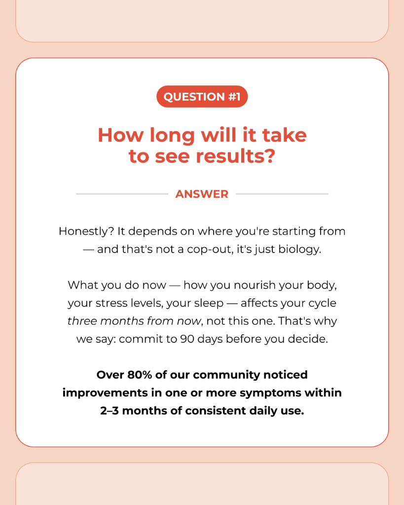 Marea Wellness, FAQ: How long to see results?