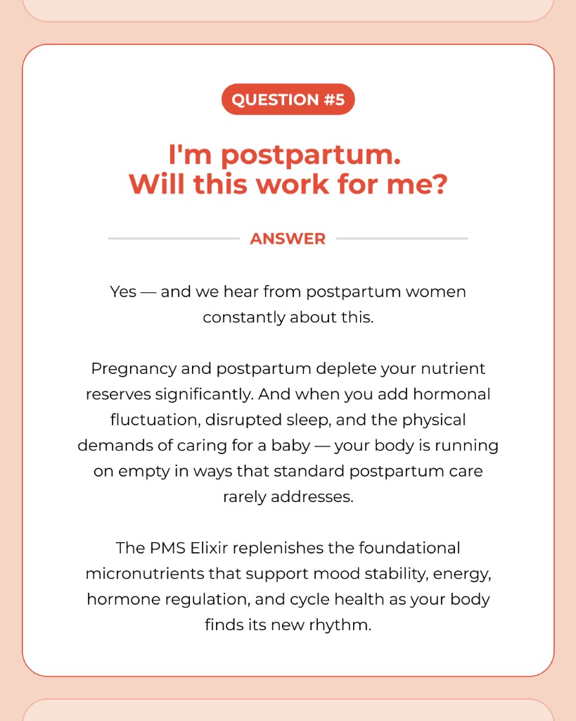 Marea Wellness, FAQ: Postpartum?