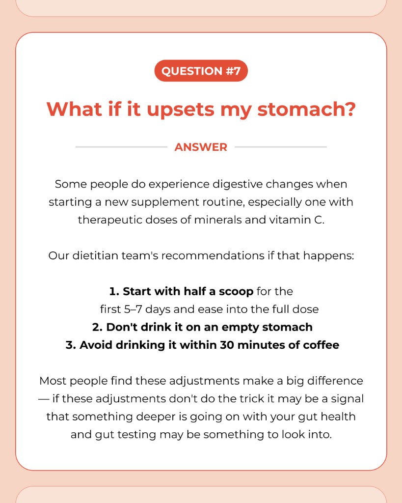 Marea Wellness, FAQ: Upset stomach?