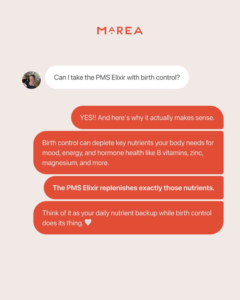 Marea Wellness, PMS Elixir with birth control, DM