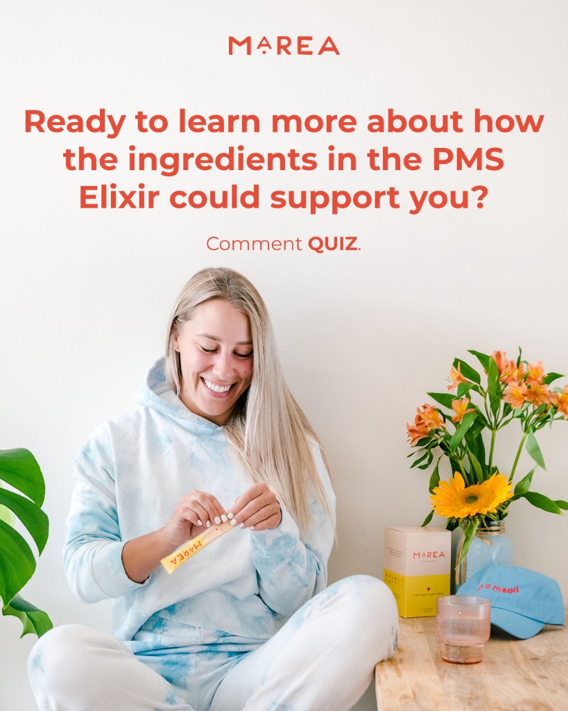 Marea Wellness, PMDD ingredients quiz, Comment QUIZ